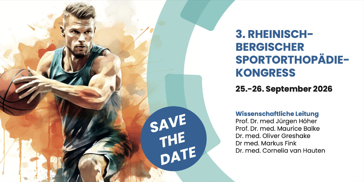 3. Rheinisch-Bergischer Sportorthopädiekongress, 25.–26. September 2026, Hotel Gut Landscheid, Burscheid